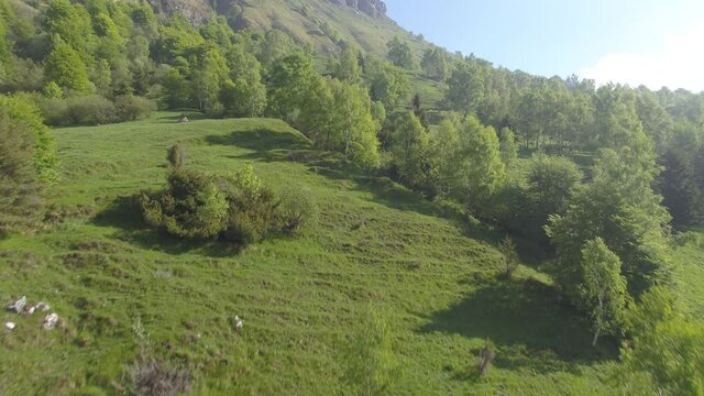 Aerial Drone Footage View of Grigna mountain in Como, lake of Como Lecco in Lombardy Italy // no video editing
