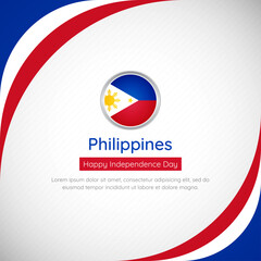Abstract Philippines country flag background with creative happy independence day of Philippines vector illustration