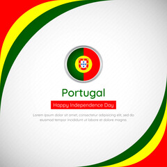 Abstract Portugal country flag background with creative happy independence day of Portugal vector illustration