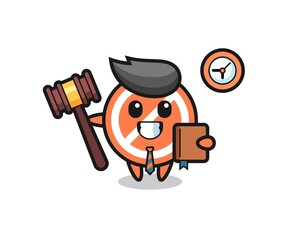 Mascot cartoon of stop sign as a judge