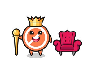 Mascot cartoon of stop sign as a king