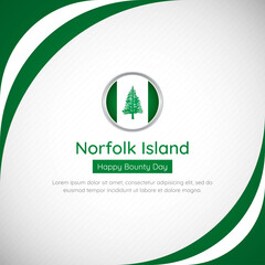 Abstract Norfolk Island country flag background with creative happy bounty day of Norfolk Island vector illustration