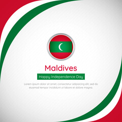 Abstract Maldives country flag background with creative happy independence day of Maldives vector illustration