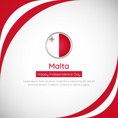 Abstract Malta country flag background with creative happy independence day of Malta vector illustration