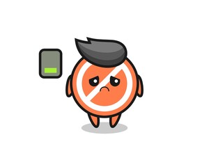 Obraz premium stop sign mascot character doing a tired gesture