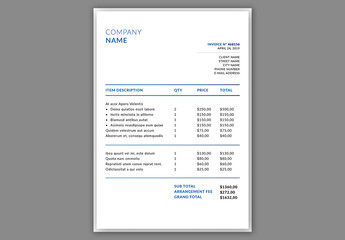 Business Form Invoice Layout