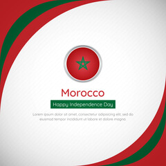 Abstract Morocco country flag background with creative happy independence day of Morocco vector illustration