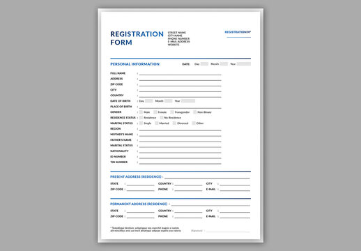 Registration Form Layout