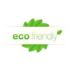 Eco friendly label design 
Eps 10 stock vector illustration 
