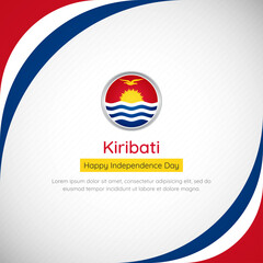 Abstract Kiribati country flag background with creative happy independence day of Kiribati vector illustration