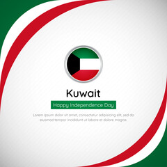 Abstract Kuwait country flag background with creative happy independence day of Kuwait vector illustration