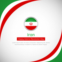 Abstract Iran country flag background with creative happy islamic revolution day of Iran vector illustration