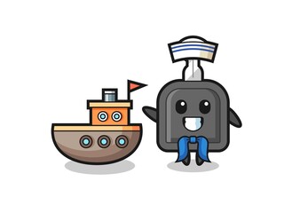 Fototapeta premium Character mascot of car key as a sailor man