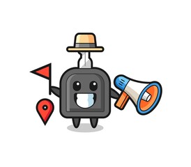 Character cartoon of car key as a tour guide