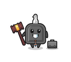 Illustration of car key mascot as a lawyer