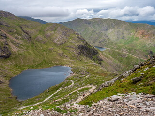 Looking over Low Water into the Coniston Fells in the distance in the Lake District