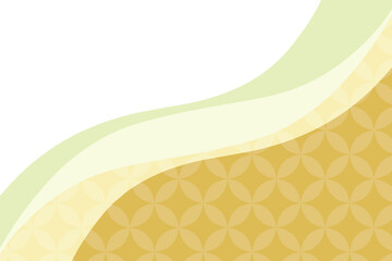 抽象的な波の背景　長方形　七宝文様