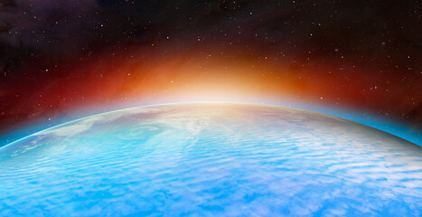 Planet Earth with a spectacular sunset 