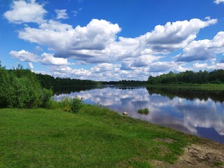 river and clouds