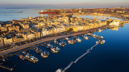 Aerial view of Taranto old city, Puglia. Italy