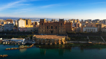 Aerial view of Taranto city town hall
