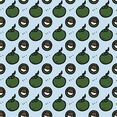 seamless pattern of coconut fruit