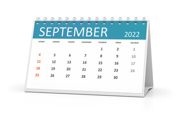 table calendar 2022 september - obrazy, fototapety, plakaty