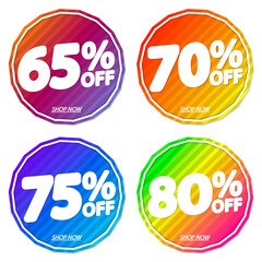 Set Sale banners design template, discount tags, app icons, vector illustration
