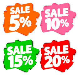 Set Sale banners design template, discount tags, app icons, vector illustration