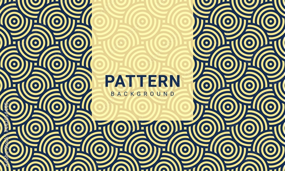 Poster abstract background with circles flow line pattern. yellow and navy backdrop