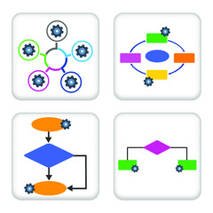 Vector illustration Set for Flow Chart Process EPS10