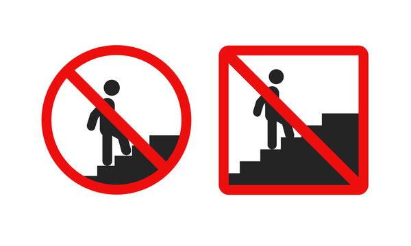 No stair. Do not enter. Don't use the stairs. Illustration vector