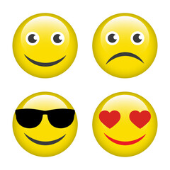 set of smileys with expressions