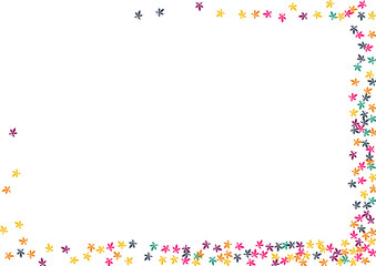 Bright Confetti Vector White Background. Yellow Leaf Ecology Template. Frame Foliage Design. Autumn Confetti Backdrop.