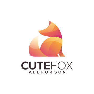 Fox logo colorful illustration gradient abstract