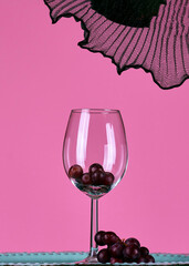 Grapes in a wineglass