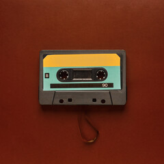 Vintage audio cassette top view