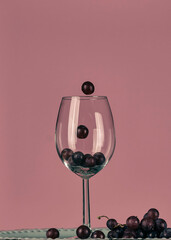Grapes in a wineglass