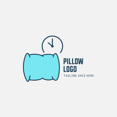 Pillow logo design template. bed and lodging vector illustration.