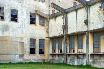 The old paper mill used to produce paper and banknotes during World War II, transformed into a new public attraction in Kanchanaburi, Thailand. (Cultural Economics with Tourism). Historical buildings.