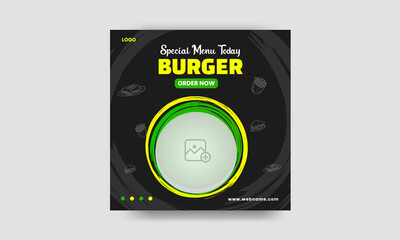 social media post or square flyer special menu poster template
