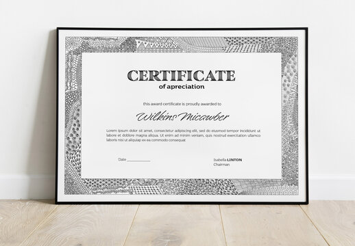 Certificate Template with Hand Drawn Elements 