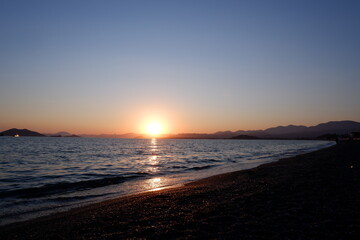 sunset view at beach of famous Fethiye