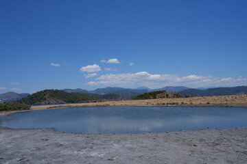 Obraz premium landscape view from Gocek island in Fethiye with rocks