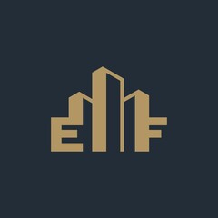 Building Construction Real Estate logo initials EF