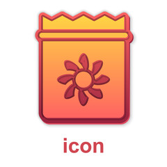 Gold Pack full of seeds of a specific plant icon isolated on white background. Vector