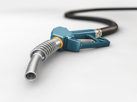 3d rendering of Fuel petrol gun, on white background