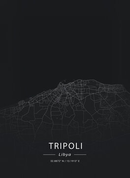 Map of Tripoli, Libya