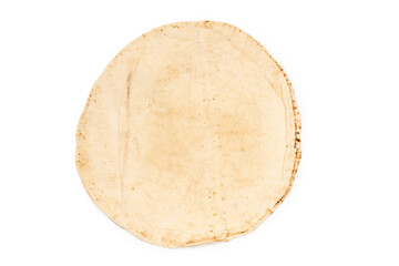 Fototapeta na wymiar Grilled pitta bread isolated on white background.