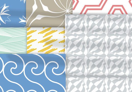 Pastel Colored Simple Geometric Seamless Pattern Collection